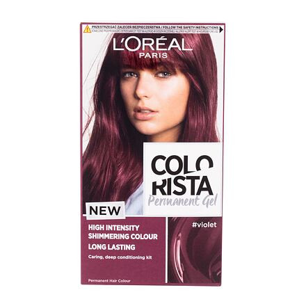 L'Oréal Paris Colorista Permanent Gel dámská permanentní barva na vlasy 60 ml odstín fialová pro ženy poškozená krabička