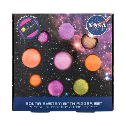 NASA Solar System Bath Fizzer Set dárková sada bomba do koupele 2 x 90 g + bomba do koupele 5 x 60 g + bomba do koupele 2 x 30 g poškozená krabička
