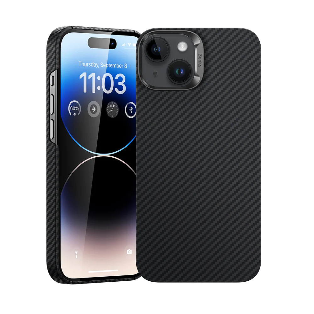 Zadní kryt Magnetic Armor Air Kevlar Metal Frame 600D pro iPhone 15 černý