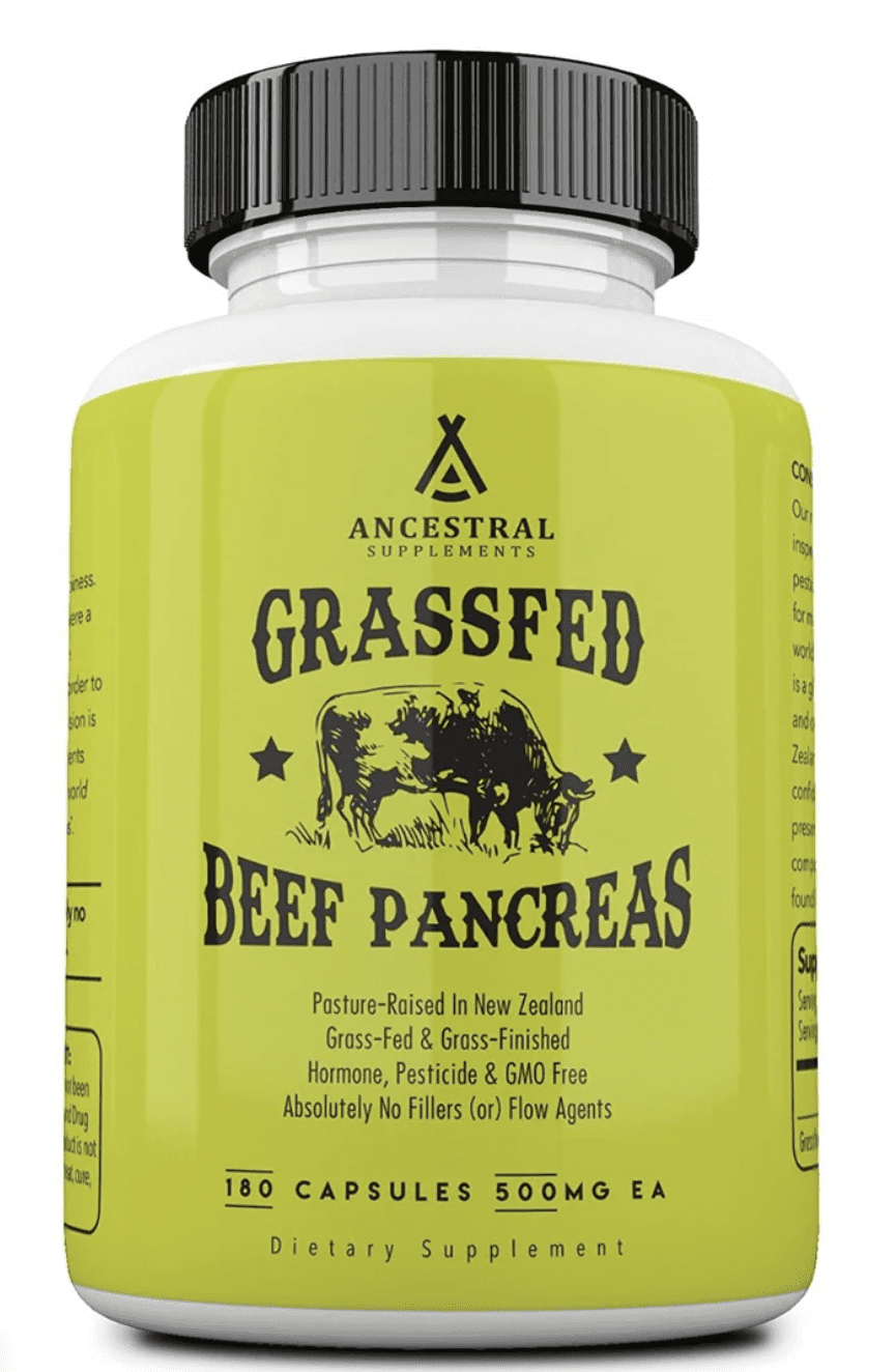 Ancestral Supplements, Grass-fed Beef Pancreas, hovězí slinivka, 180 kapslí, 30 dávek