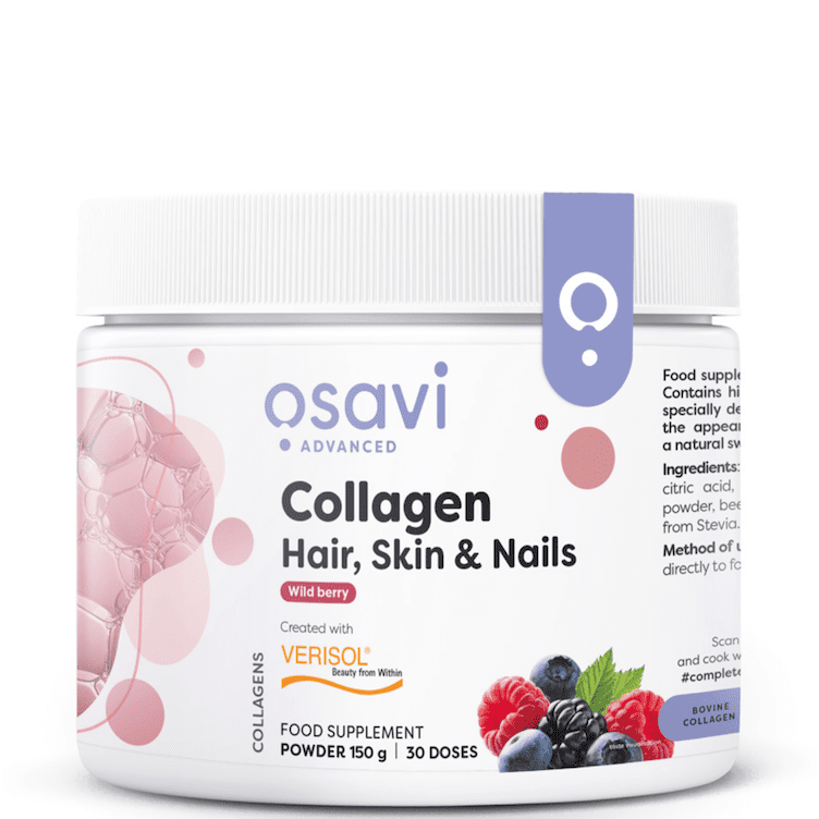Osavi Collagen Hair, Skin & Nails, Wild berry, kolagen prášek zdravé vlasy, pleť a nehty, lesní plody, 150 g