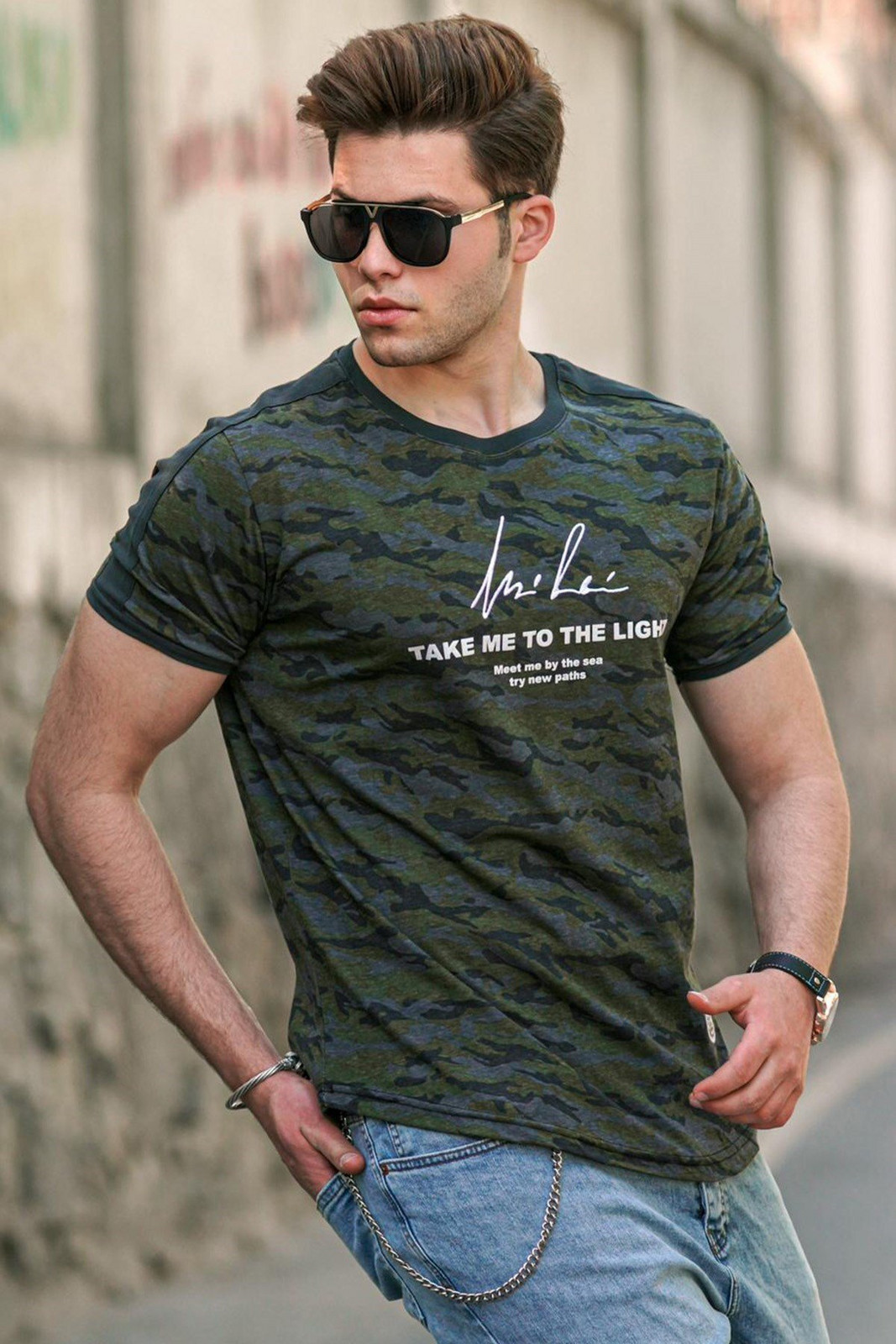 Madmext Camouflage Men's T-Shirts-3 4618