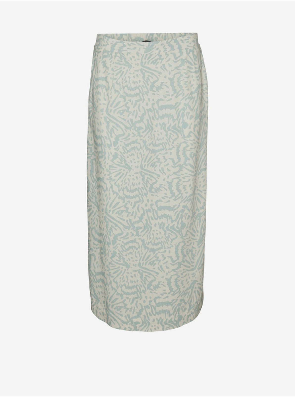 Krémová vzorovaná midi sukně s příměsí lnu Vero Moda Mymilo - Dámské