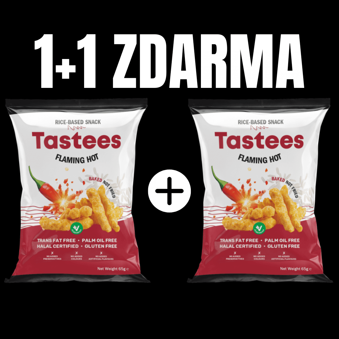 TASTEES Pečené bezlepkové křupky FLAMING HOT 65 G 1+1 ZDARMA