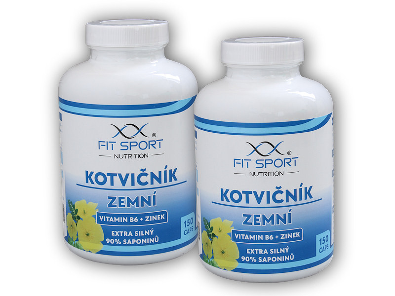 FitSport Nutrition 2x Kotvičník zemní 90% + Vitamin B6 + Zinek 150 kapslí