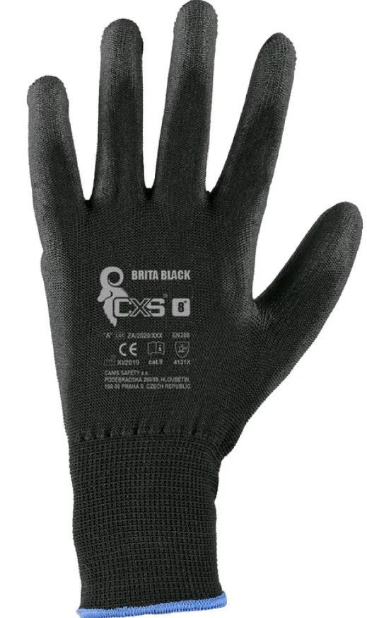 Canis CXS Brita Black rukavice máčené v polyuretanu