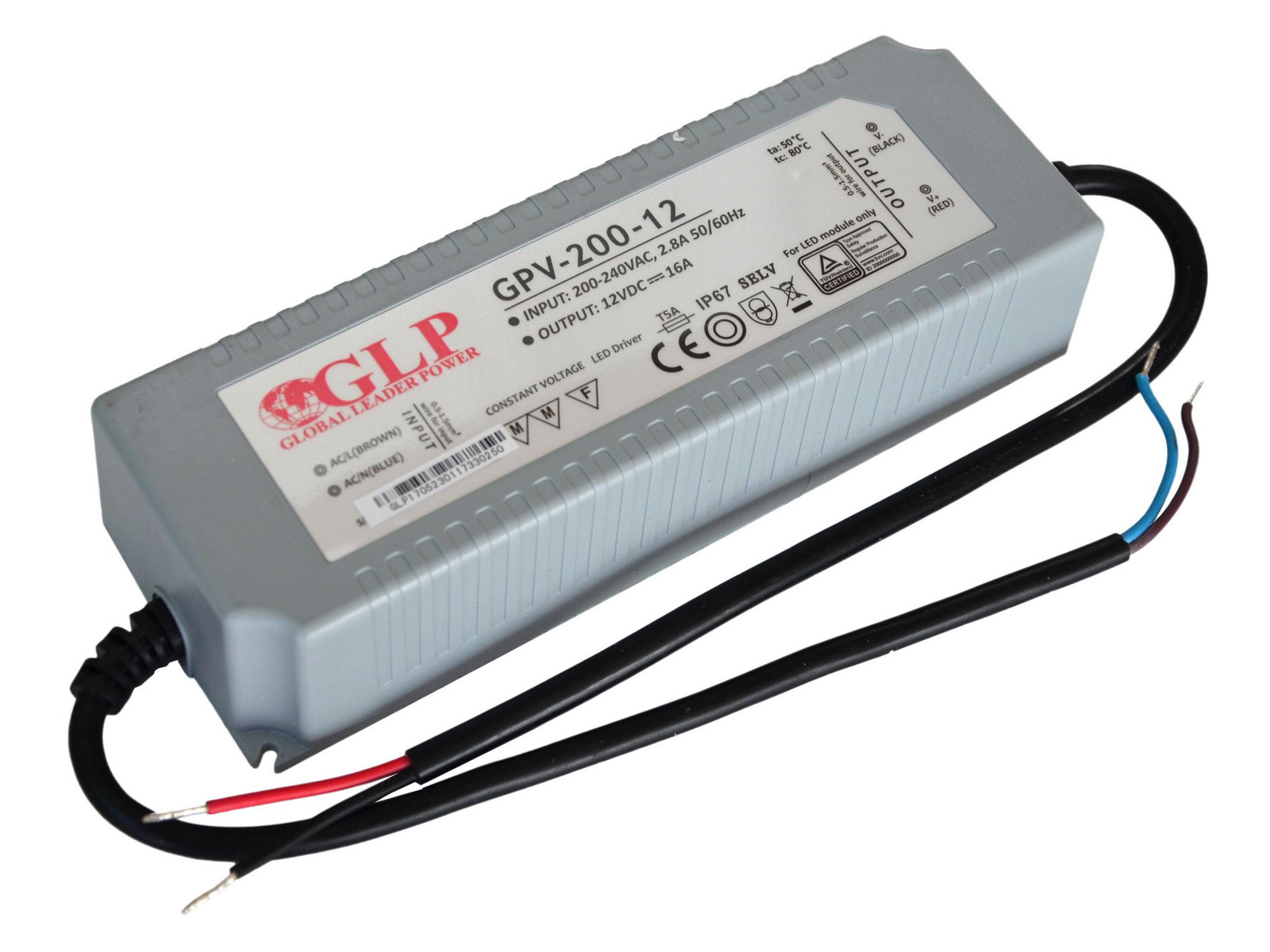 Zdroj LED napięciowy 12V 192W 16A GPV-200-12 GLP hermetyczny