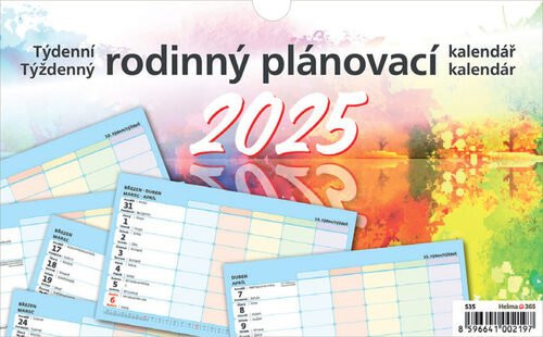 Týdenní rodinný plánovací kalendář 2025 - stolní kalendář