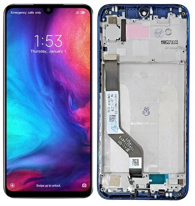 LCD Obrazovka Pro Xiaomi Note 7 Rámeček Modrá