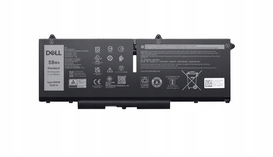 Nová Originální Baterie Dell Type FK0VR 58WH Latitude 5330 5430 5530 7330