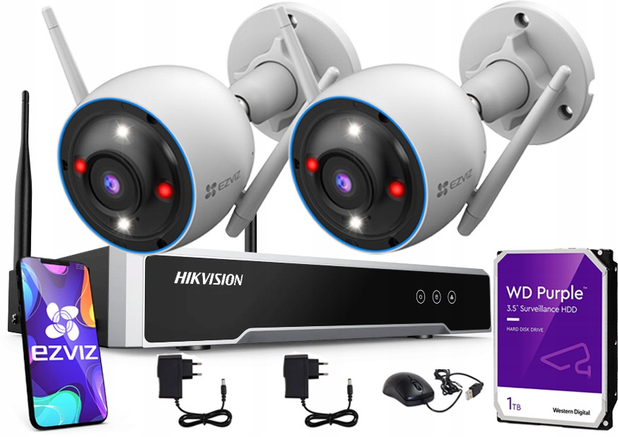 WiFi monitoring Rozšiřující sada 4 kamer Ezviz Záznamník 8 kanálů