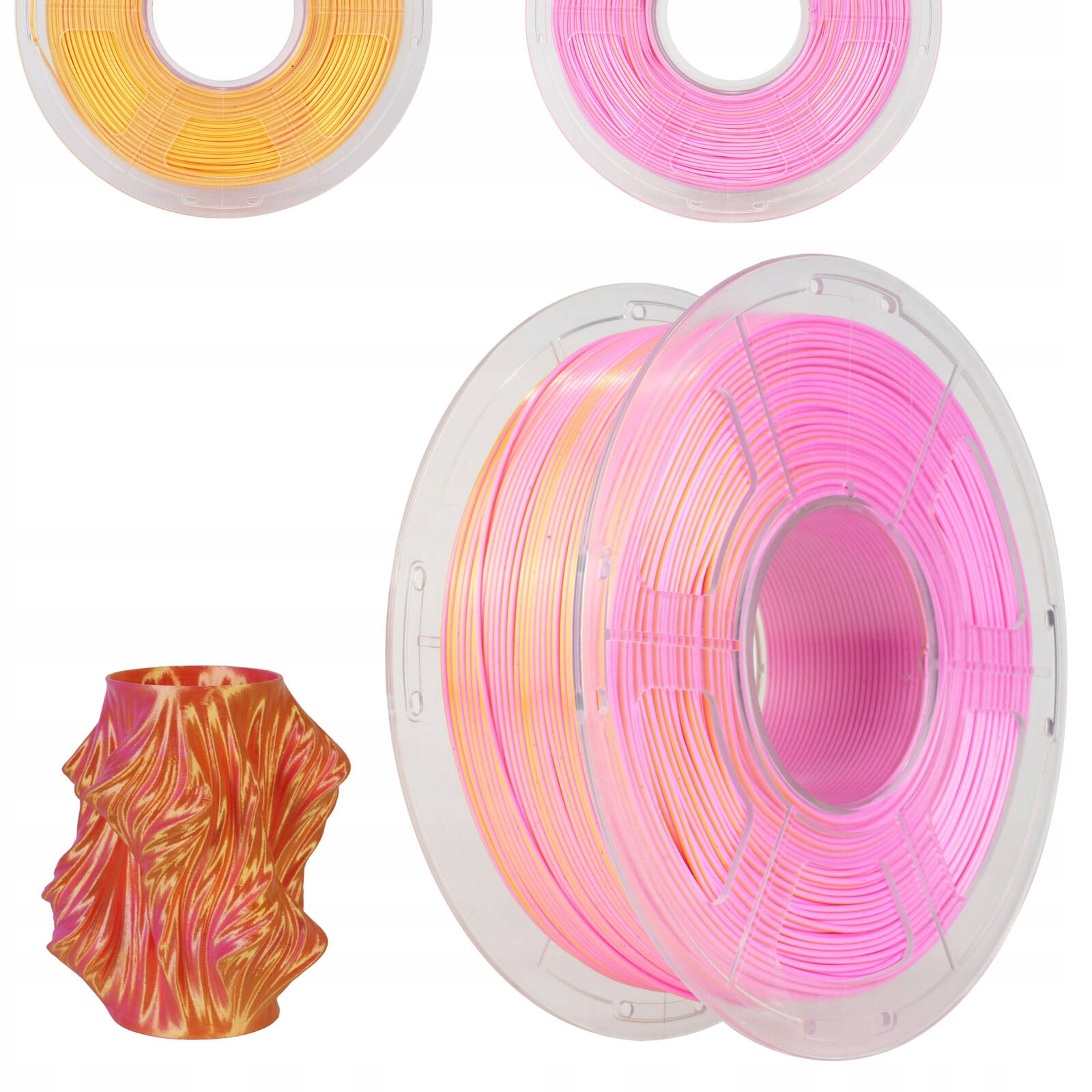 Sunlu Silk Pla+ 1.75mm 1kg Dual Color Pink Gold multicolor Magic