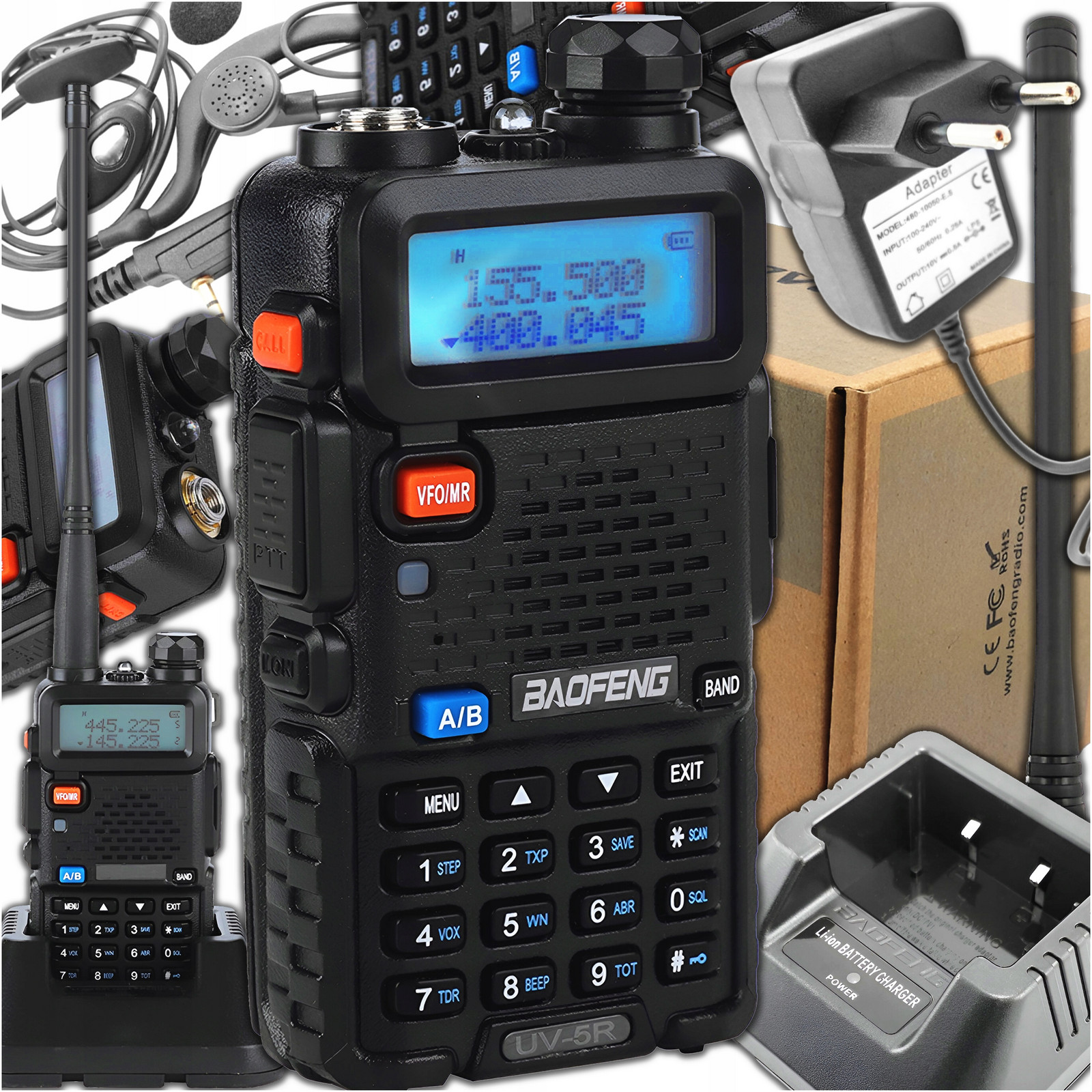 Baofeng UV-5R Ht 8W Rádio Skener Policie Pohotovost Nejmocnější Verze