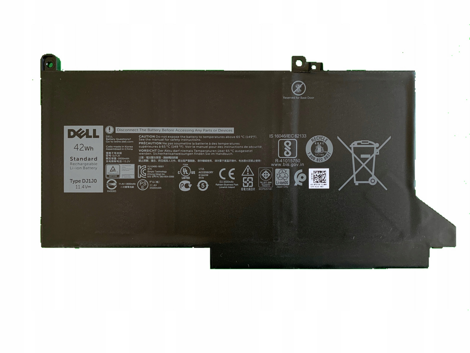 Nová Originální Baterie Dell Type DJ1J0 42WH Latitude 7280 7290 7380 7390