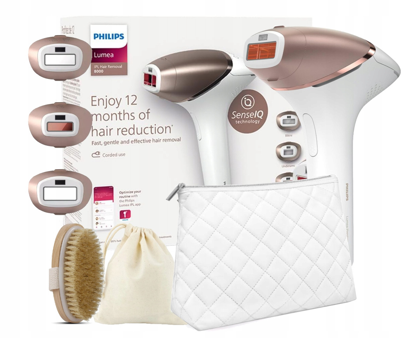 Set Bezdrátového Epilátoru Philips Lumea Ipl 9000 Masážní Kartáč