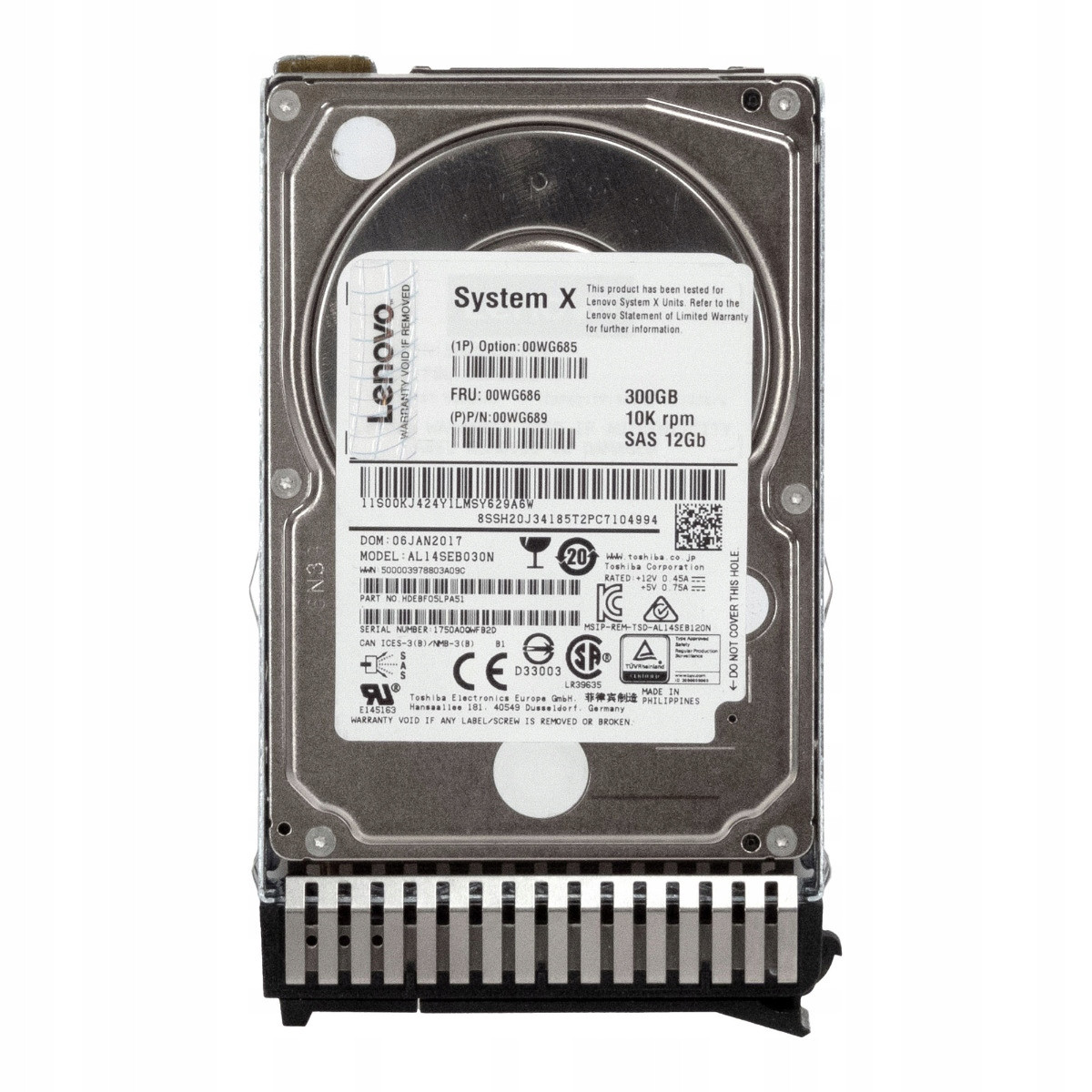 Lenovo 00WG686 00WG689 300GB 10K 128MB SAS-3 2.5'' AL14SEB030N