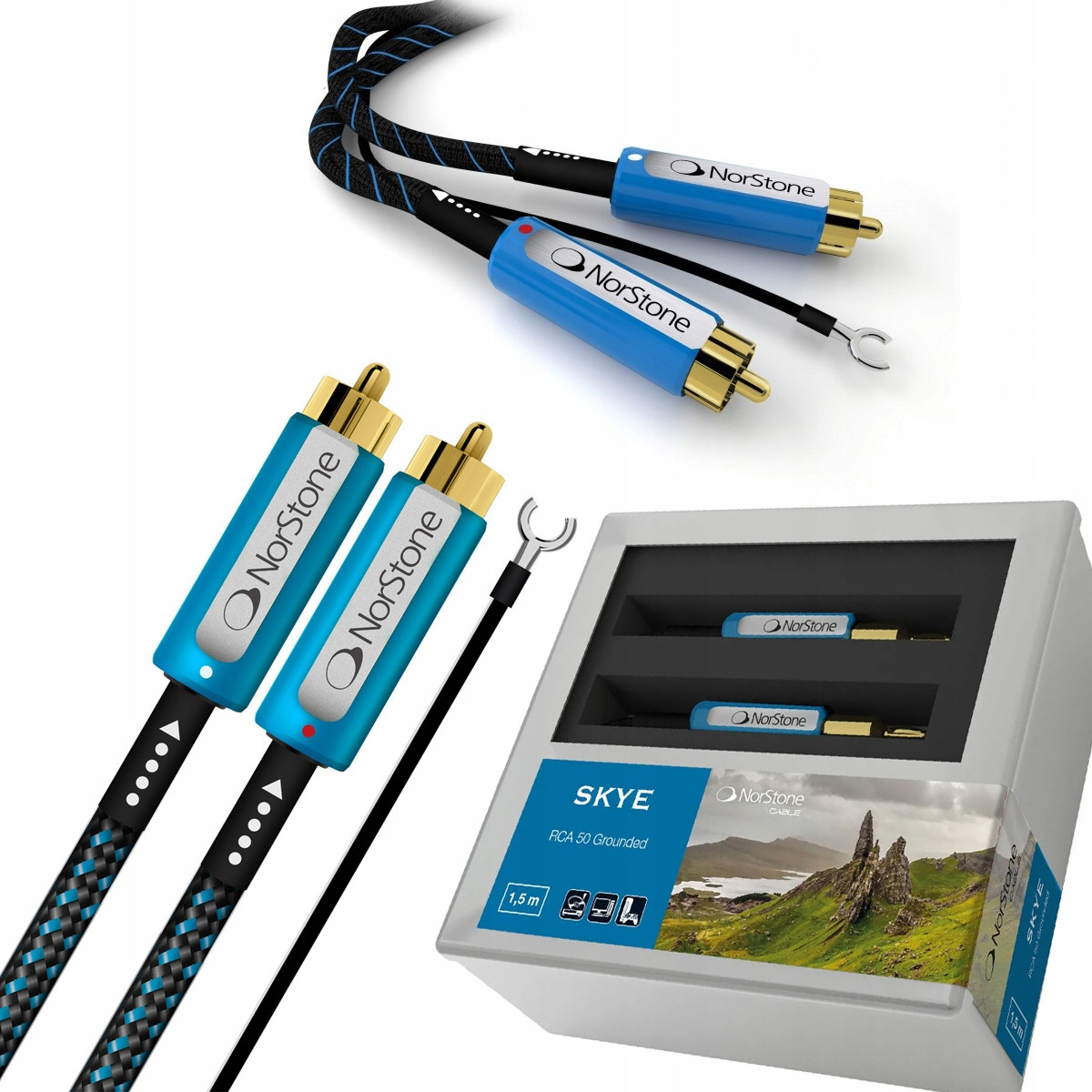 NorStone Skye Rca Ground Wire Audio Kabel Interkonekt 2x Rca 2x Rca 1m