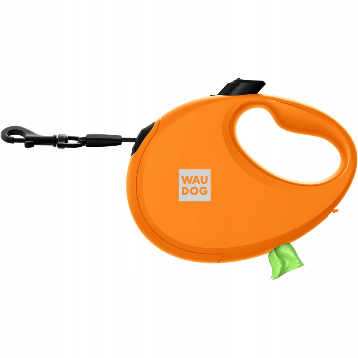 Vodítko automatické Waudog R-leash zásobníkem na sáčky oranžové M