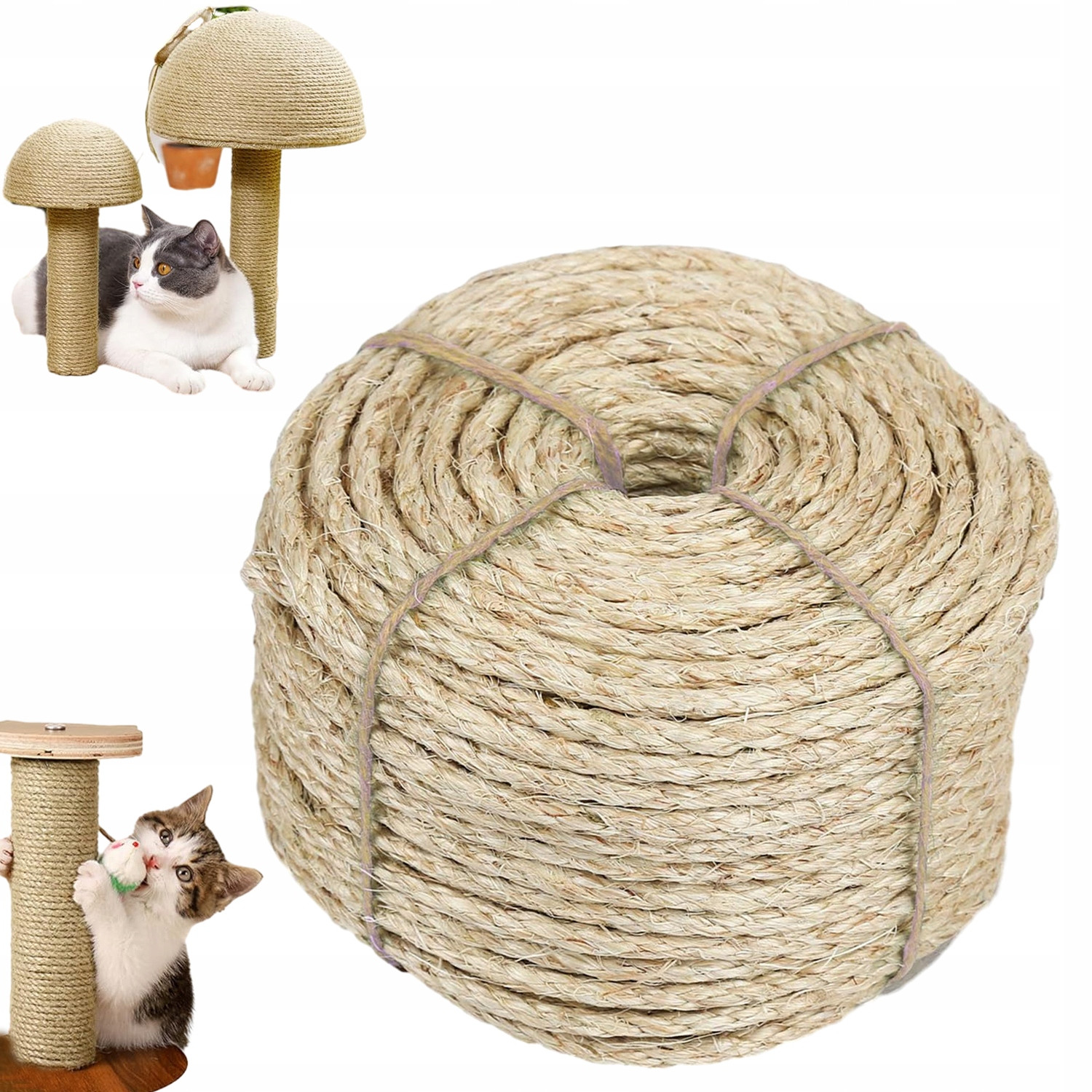 Přírodní jutové lano pro výrobu kočičího škrabadla a zahradních ozdob 100 metrů