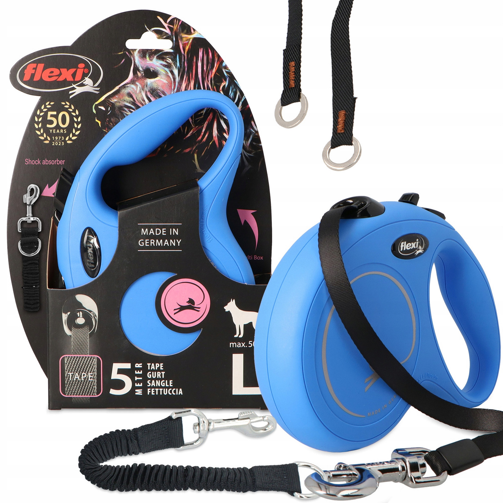 Vodítko Automatické 5m Páska Tlumič pro vodítko Trhacího Velkého Psa XL