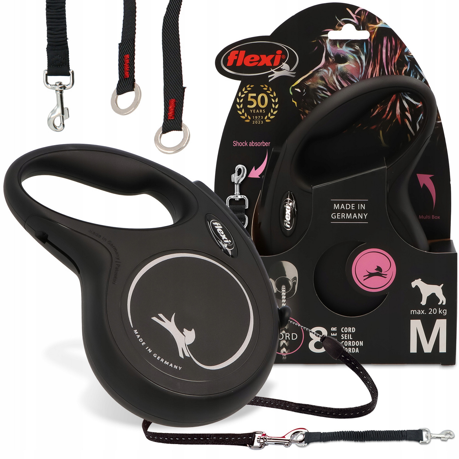 Vodítko Automatické 8m Lanko M Tlumič Vodítka Trénink Trhacího Psa