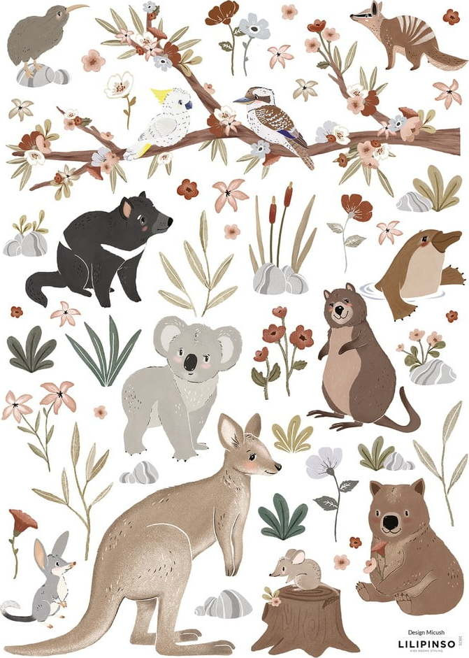 Arch samolepek 30x42 cm Australian Animals – Lilipinso