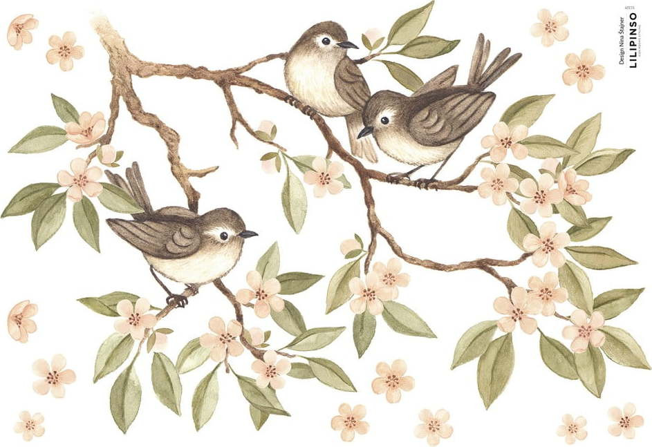 Arch samolepek 30x42 cm Branch And Sparrows – Lilipinso