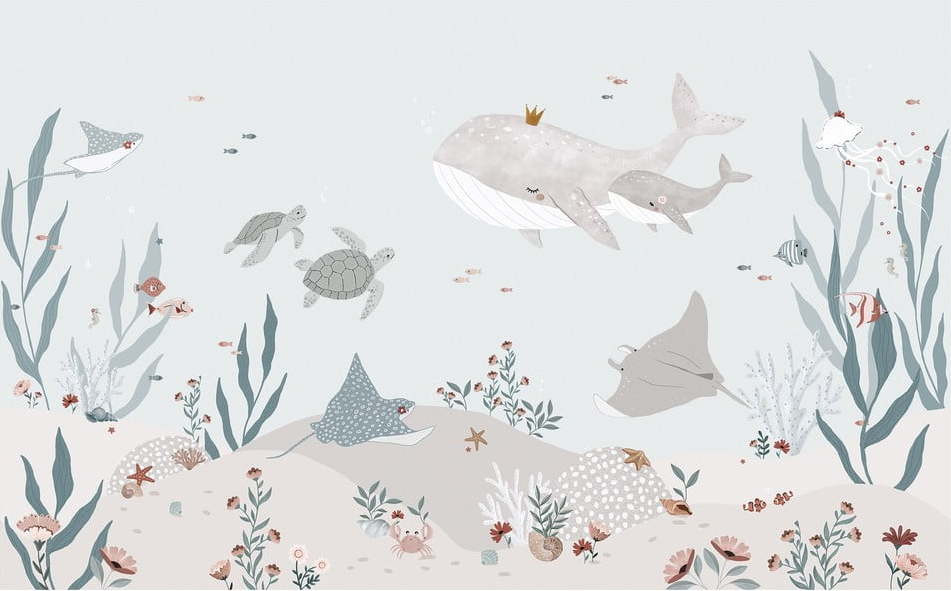 Dětská tapeta 400 cm x 248 cm Dreamy Seabed – Lilipinso