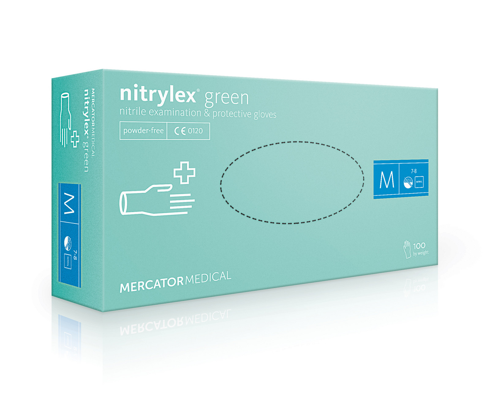 Mercator Medical NITRYLEX GREEN nepudrované nitril 100ks Rukavice jednorázové 10 XL