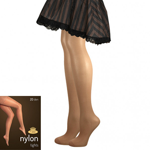 Punčochové kalhoty Lady B NYLON tights 20 DEN - tmavě béžové, S