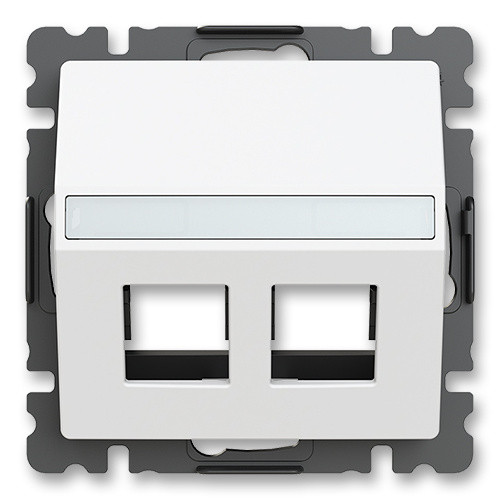 ABB ZONI® 5014T-A00418 240 Kryt zásuvky komunikační přímé, s upevňovacím třmenem 2x MATNÁ BÍLÁ