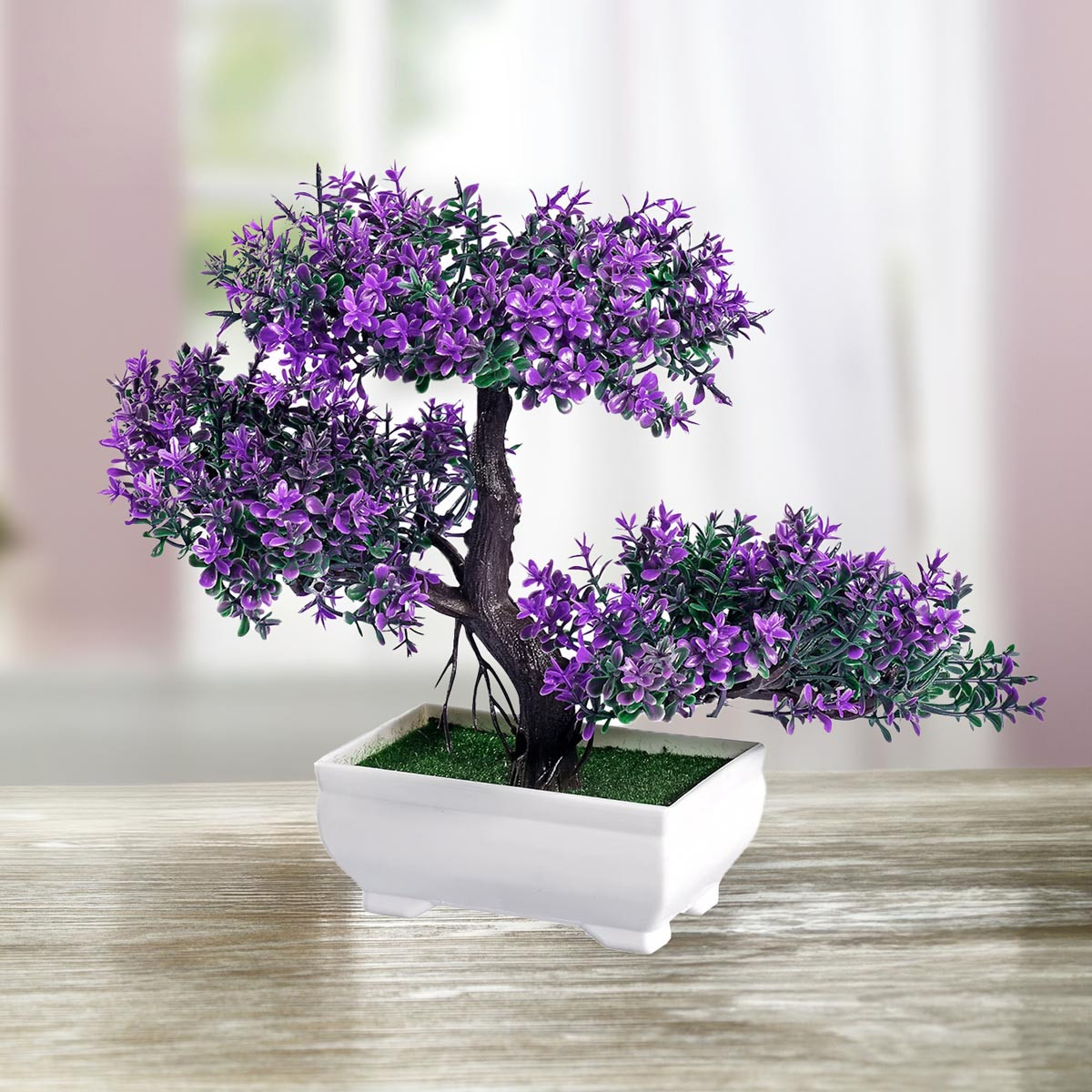 Die moderne Hausfrau Umělá kvetoucí bonsaj, fialová