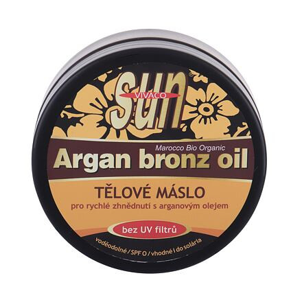 Vivaco Sun Argan Bronz Oil Body Butter opalovací máslo s arganovým olejem bez uv filtrů 200 ml