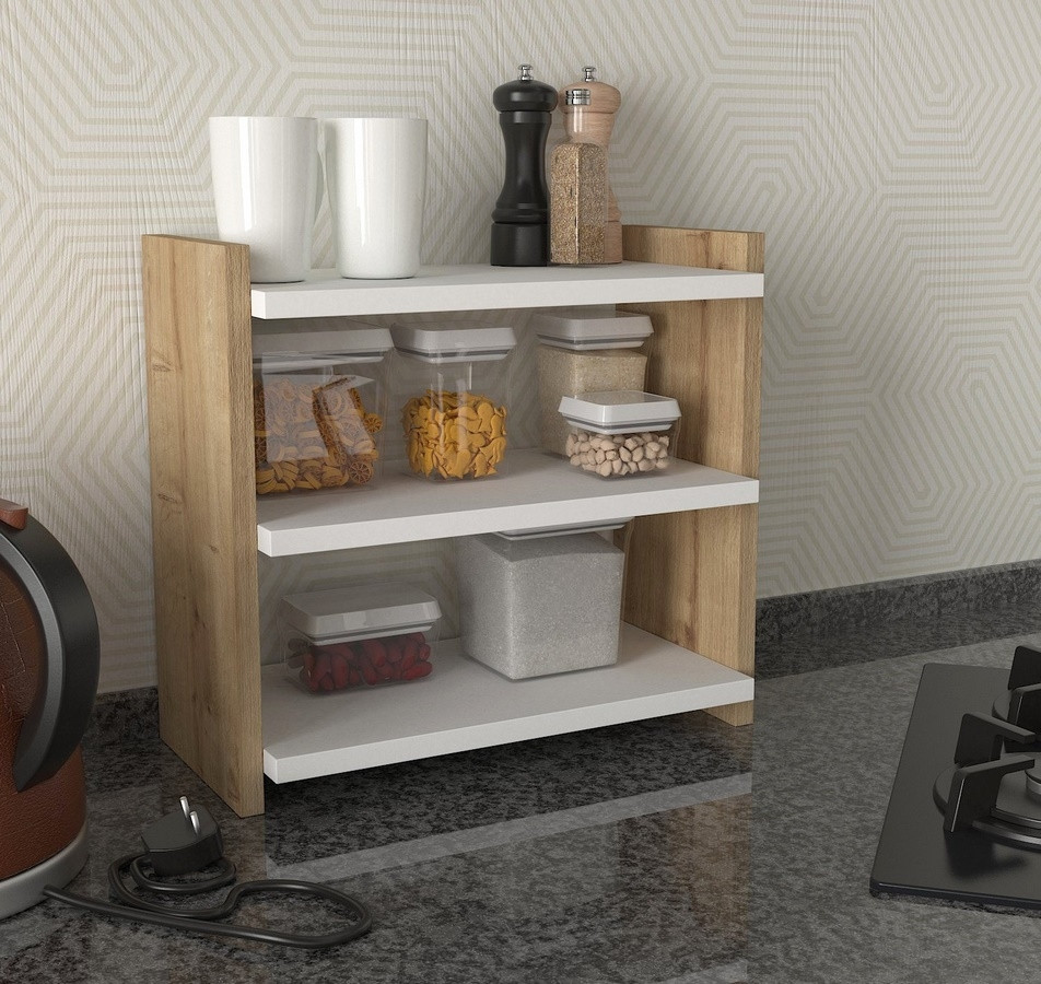 Víceúčelová police ARIEIRO, sapphire/bílá