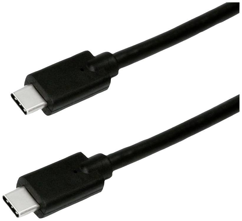 Roline green Kabel USB-C USB 3.2 Gen2 (USB 3.1 Gen2) USB-C ® zástrčka 0.50 m černá stíněný, bez halogenů, krytí TPE 11449070