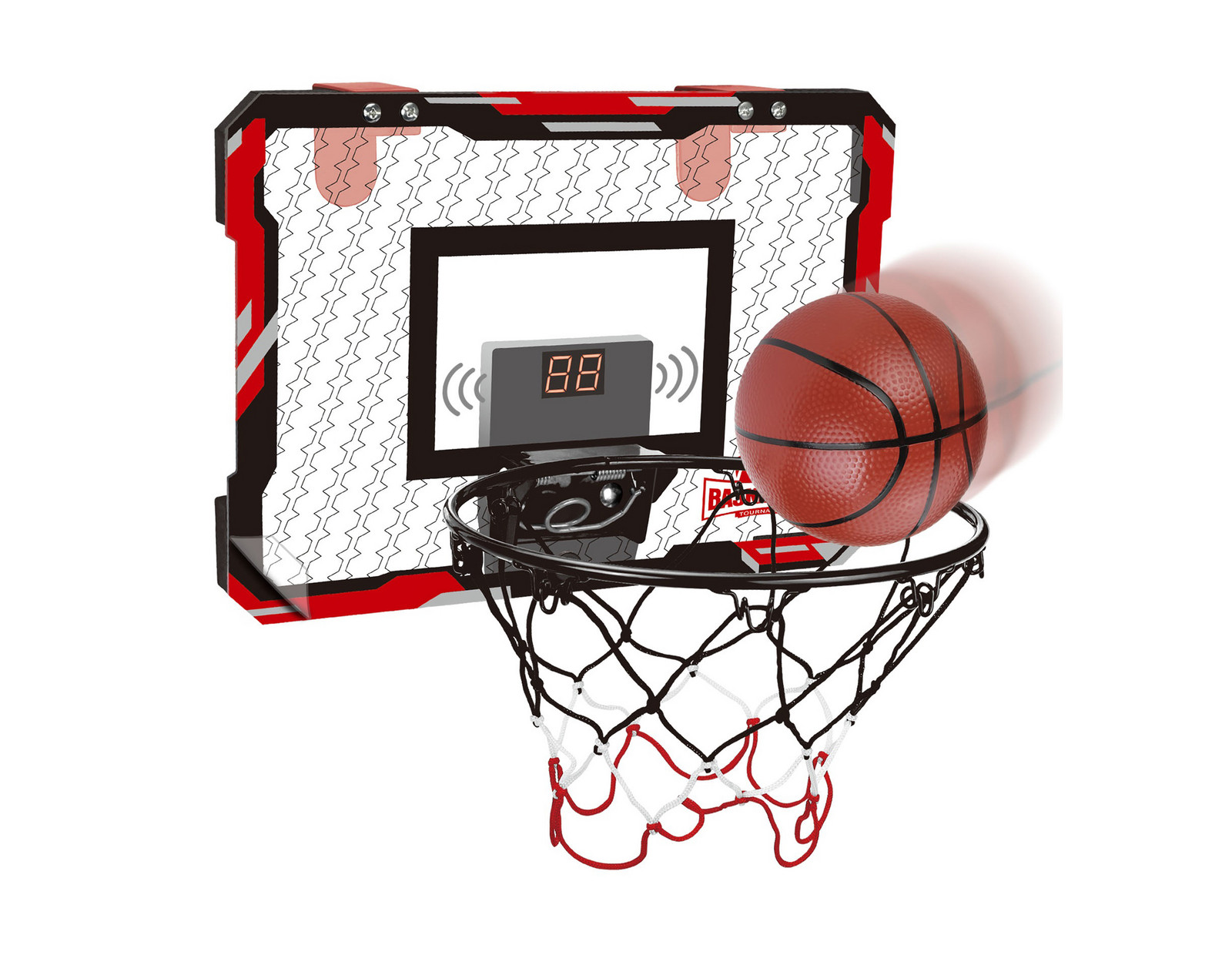 Basketbalový koš s počítadlem a míčem 39x28 cm