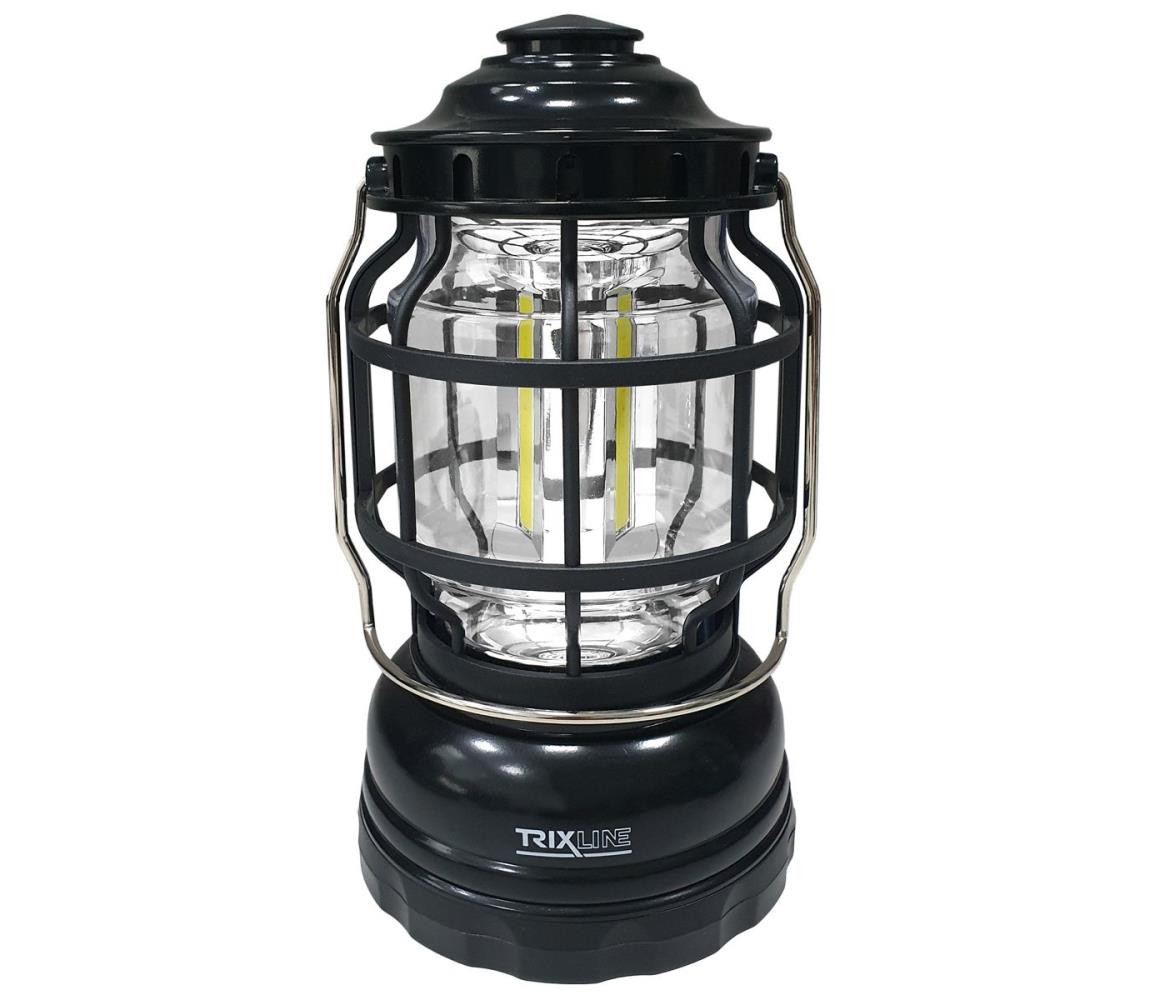 LED Stmívatelná přenosná kempingová lampa 3xLED/3W/3xAA IPX4 černá