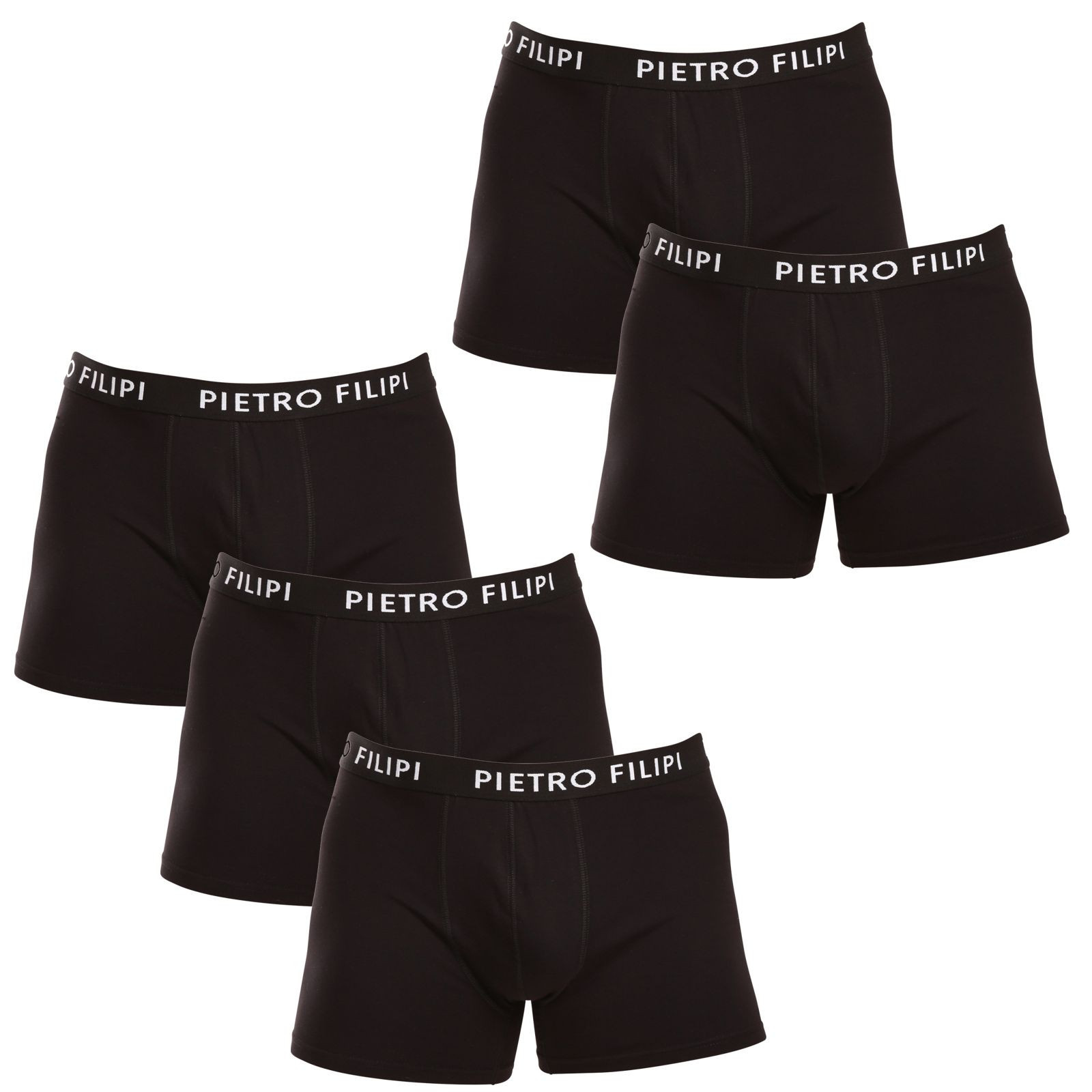 5PACK pánské boxerky Pietro Filipi černé (5BCL002) XXL