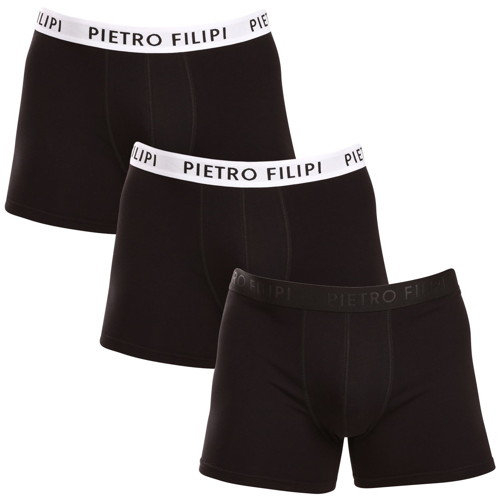 3PACK pánské boxerky Pietro Filipi černé (3BCL007) M