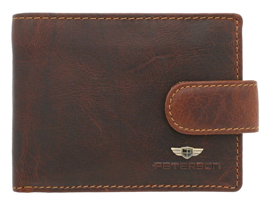 Peterson Pánská kožená peněženka Theripus tmavě hnědá One size