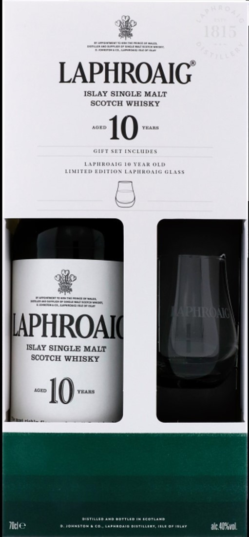 Dárkové balení Laphroaig 10YO 40% 0,7l + sklenička