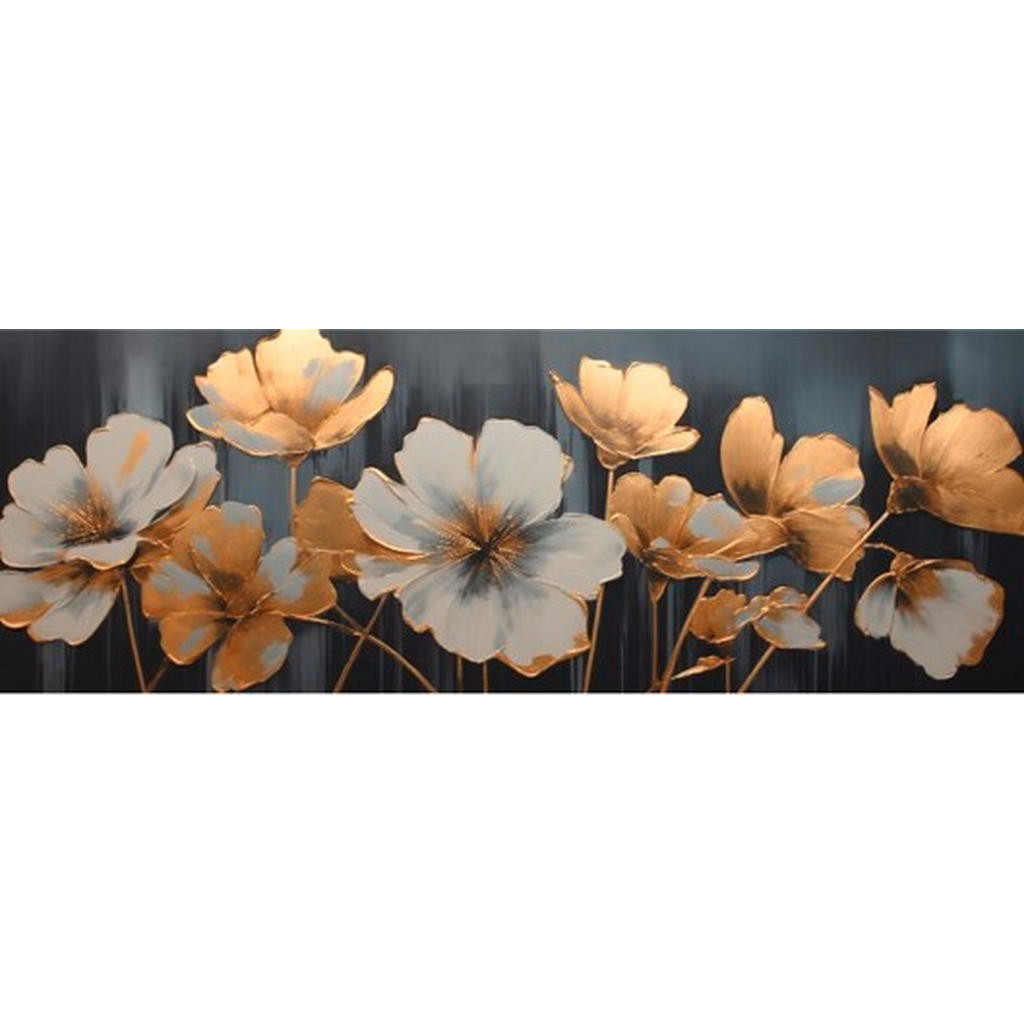 OBRAZ NA HLINÍKOVÉ DESCE, květiny, 140/50/2 cm