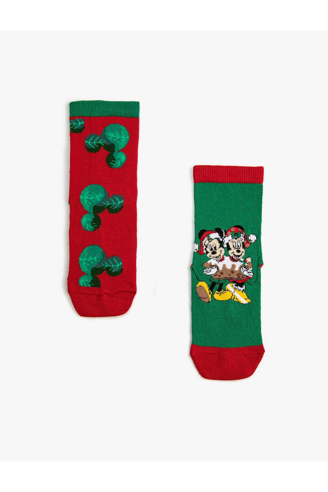 Koton 2-Pack Minnie And Mickey Mouse Printed Socks Licensed