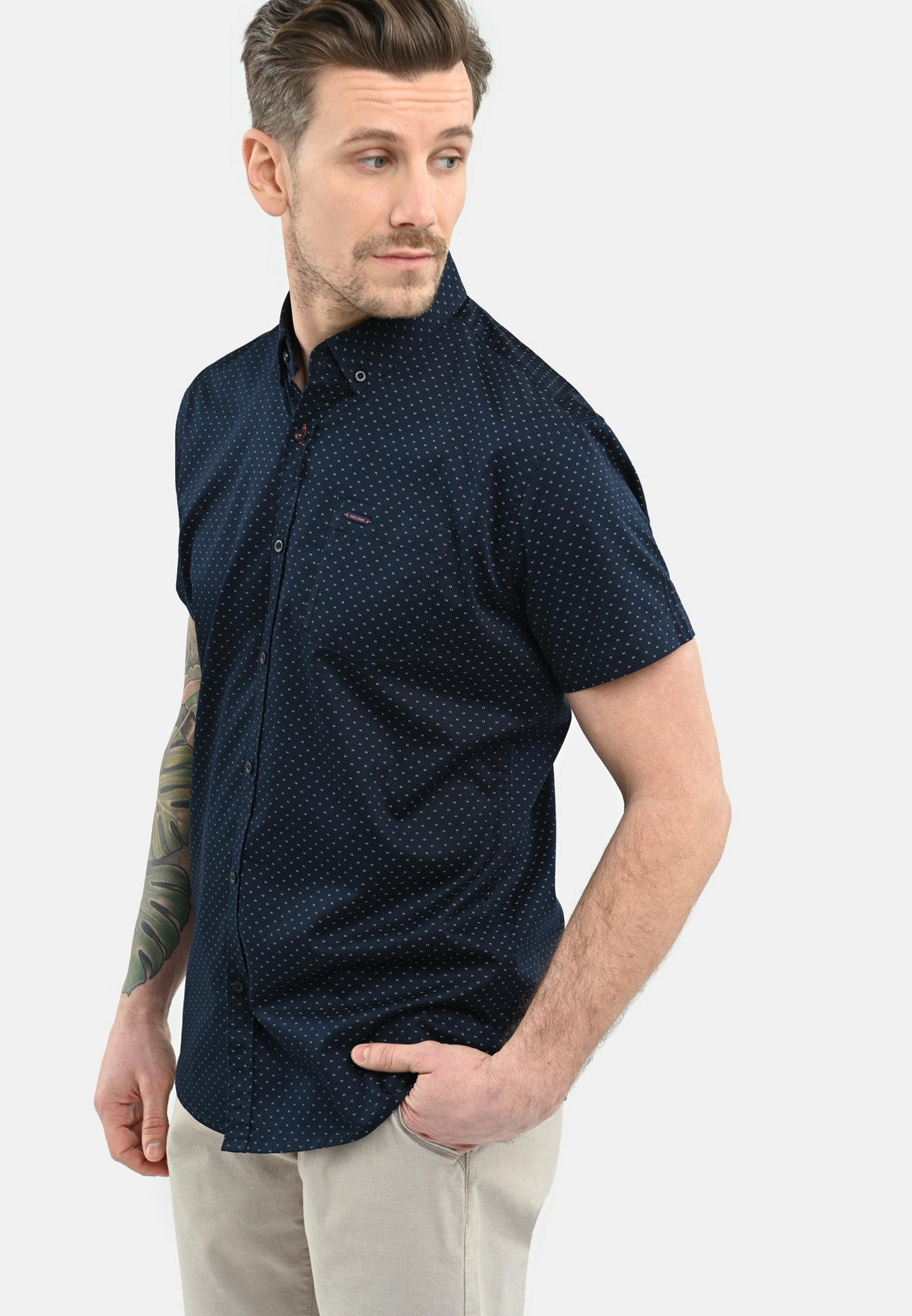 Volcano Man's Shirt C-HOBART Navy Blue