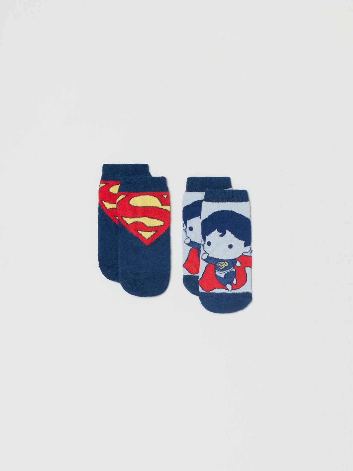 Sada 2 párů dětských vysokých ponožek OVS SUPERMAN 1627427 Tmavomodrá