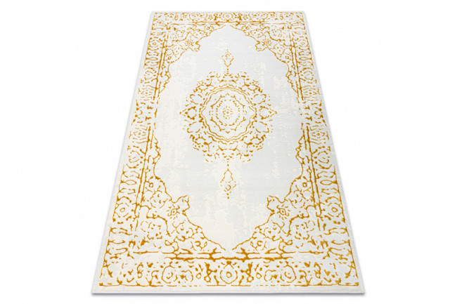 Koberec CORE 6268 Ramka, ornament - sloní kost / zlatý