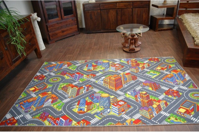 Dětský koberec BIG CITY šedý