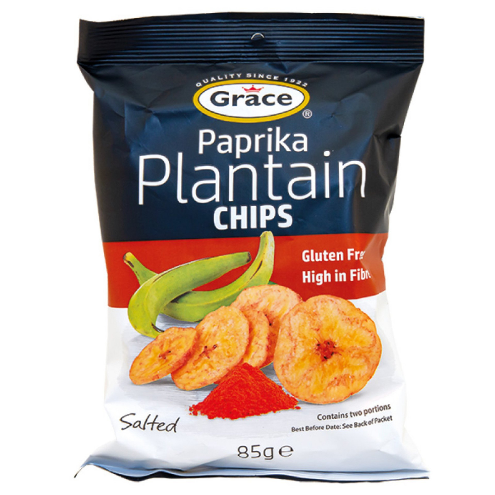 Grace Bezlepkové chipsy ze zelených banánů plantain paprikové 85 g