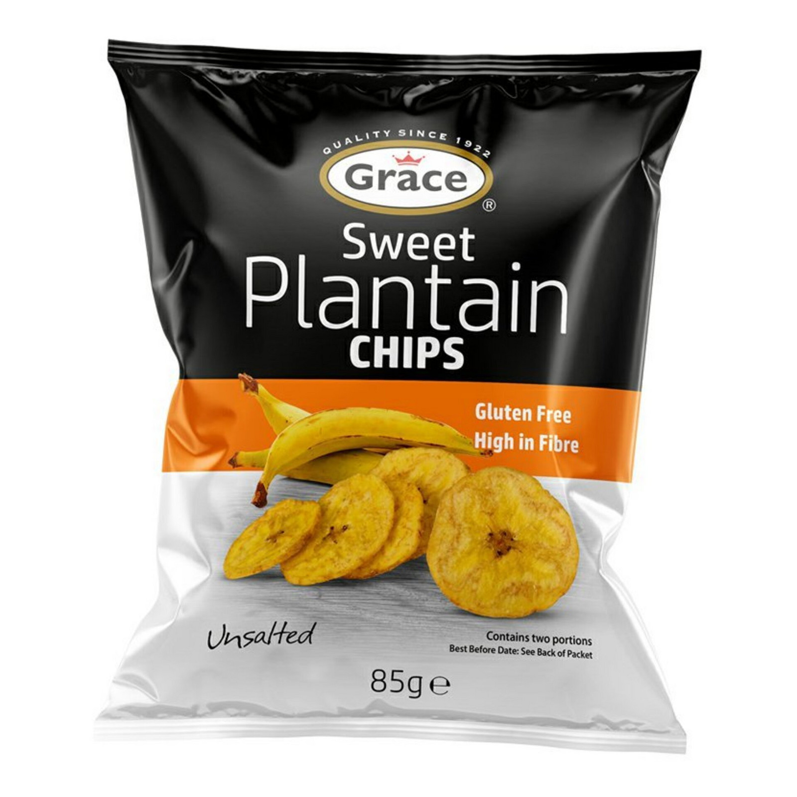 Grace Bezlepkové chipsy ze zelených banánů plantain sladké 85 g