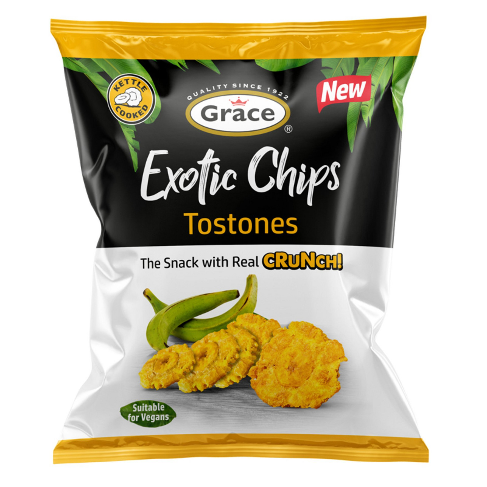 Grace Kotlíkové banánové plantain chipsy Tostones bezlepkové 75 g